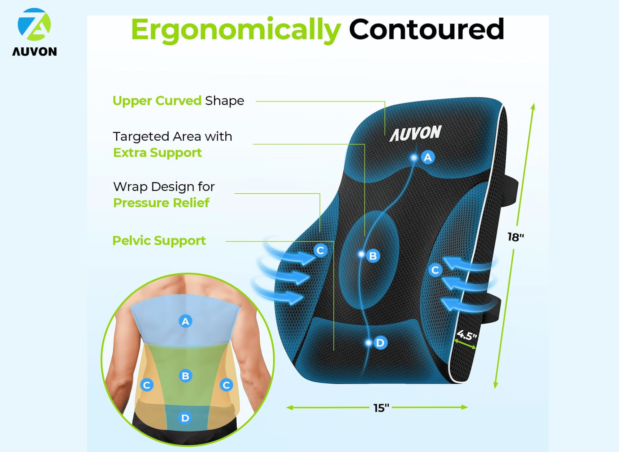 AUVON Lumbar Support For Office Chair: Your Back's Best Friend